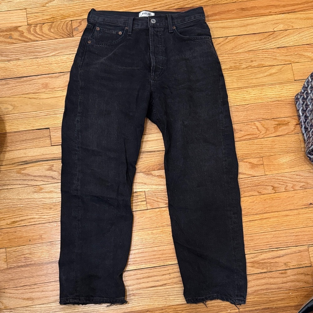 Agolde Black Straight Leg Jeans